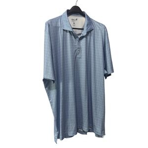 Johnnie-O Performance Golf Polo Mens XXL Blue Purple Geometric‎ Floral UPF 50